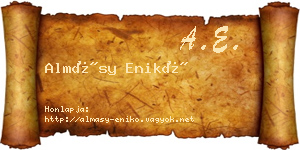 Almásy Enikő névjegykártya